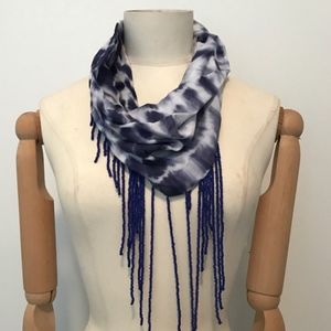 Tie Dye Beaded Neck Wrap Scarf
